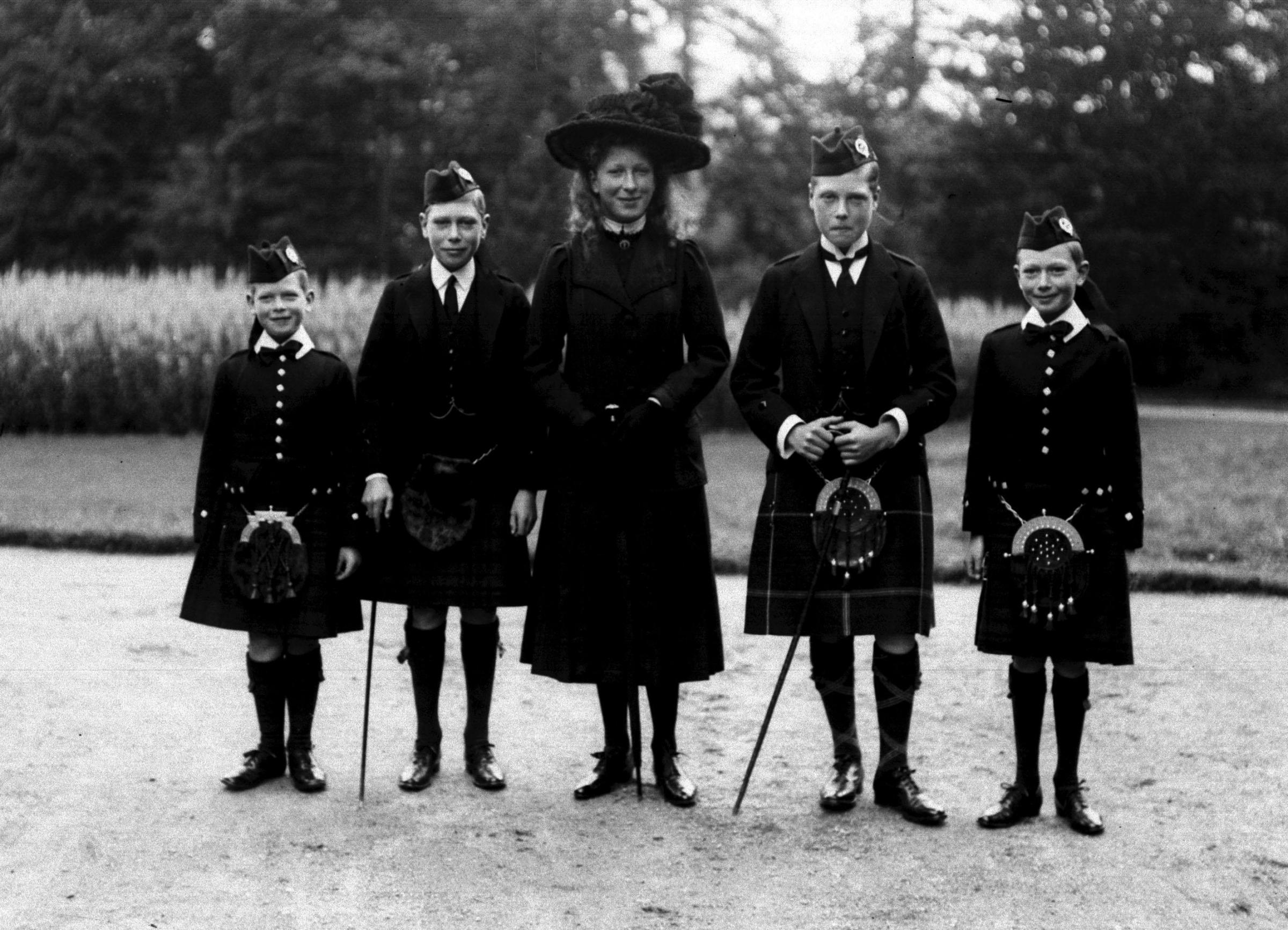 In his youth - Prince Henry (far right) was the son of Queen Mary (centre) who ruled from 1910 until 1936