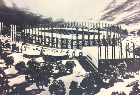 Grand plans - an artists impression, from 1988, of a proposed new stadium for the Shrimpers