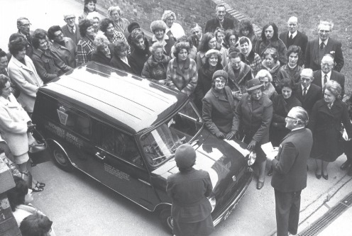 Mini van - Womens Royal Voluntary Service members receive a vehicle to help them in their charity work in 1974