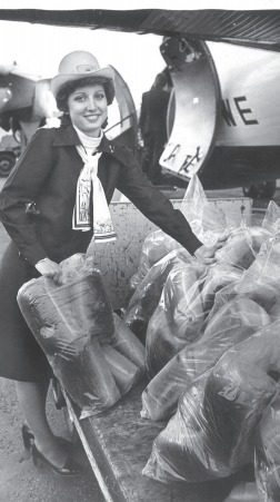Delivery - a consignment of bread at Southend Airport in September 1977