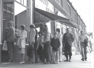 Stocking up - queues form outside a Basildon bakery