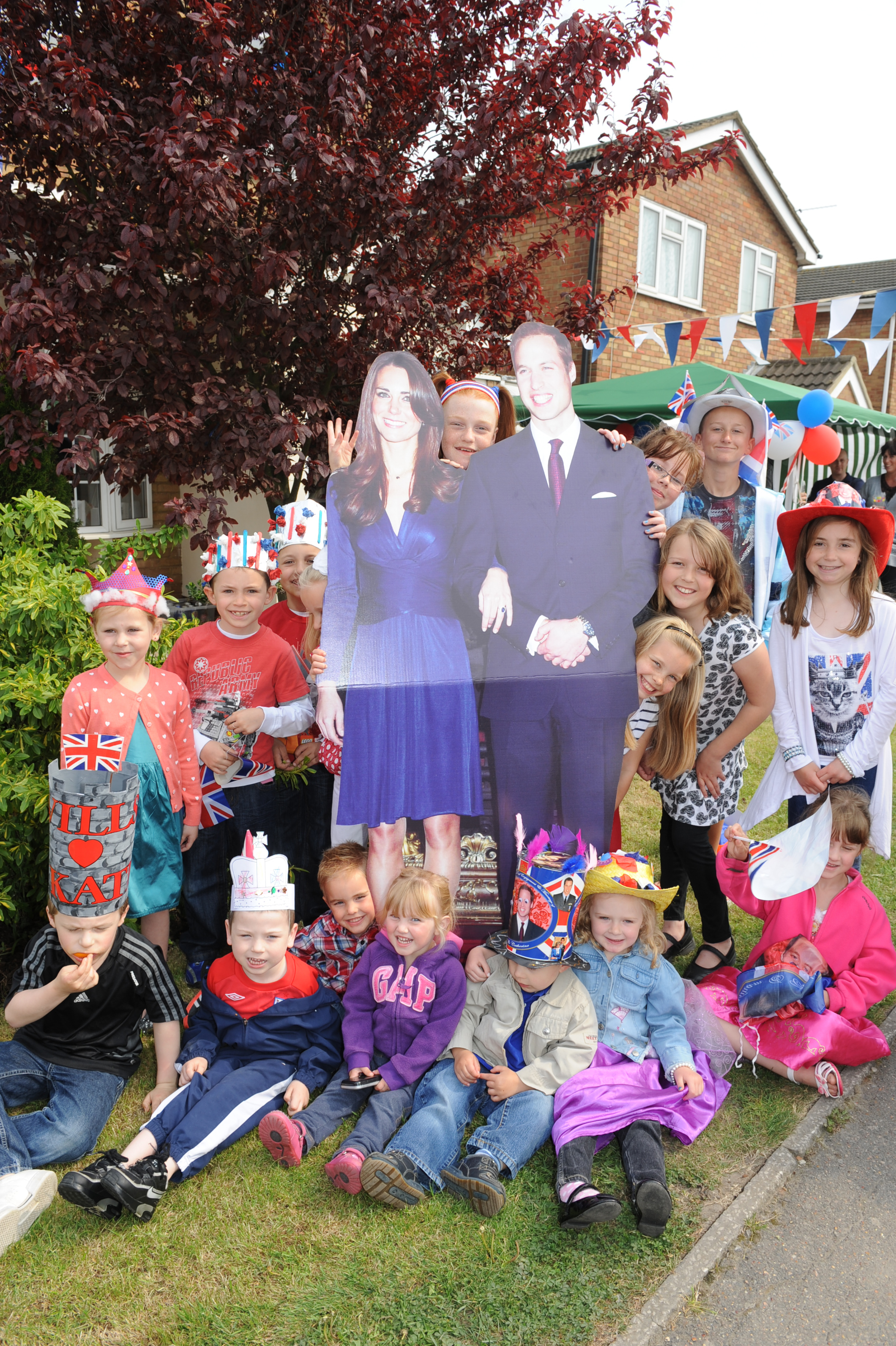 Cardboard cut-out - a Royal wedding street party at Van Diemens Pass, Canvey