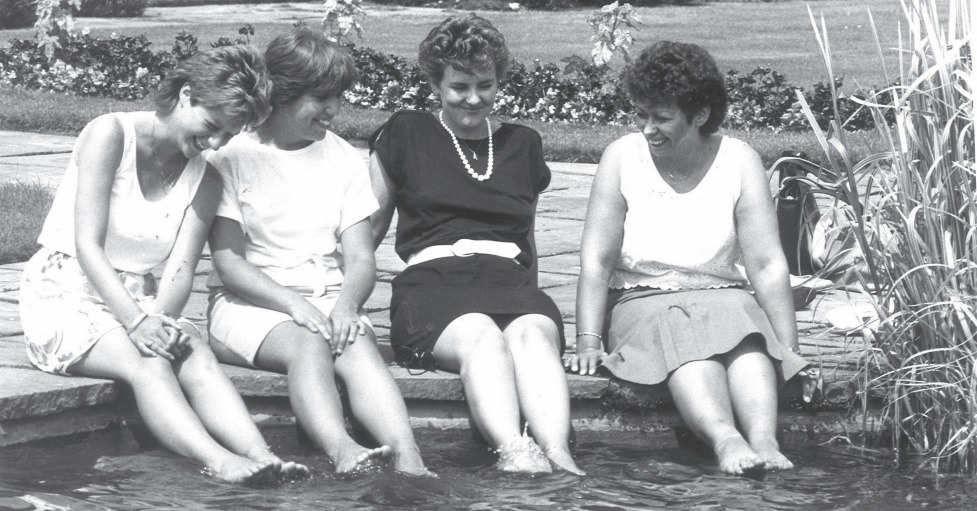 Cooling off - these ladies were relaxing in Priory Park back in 1986