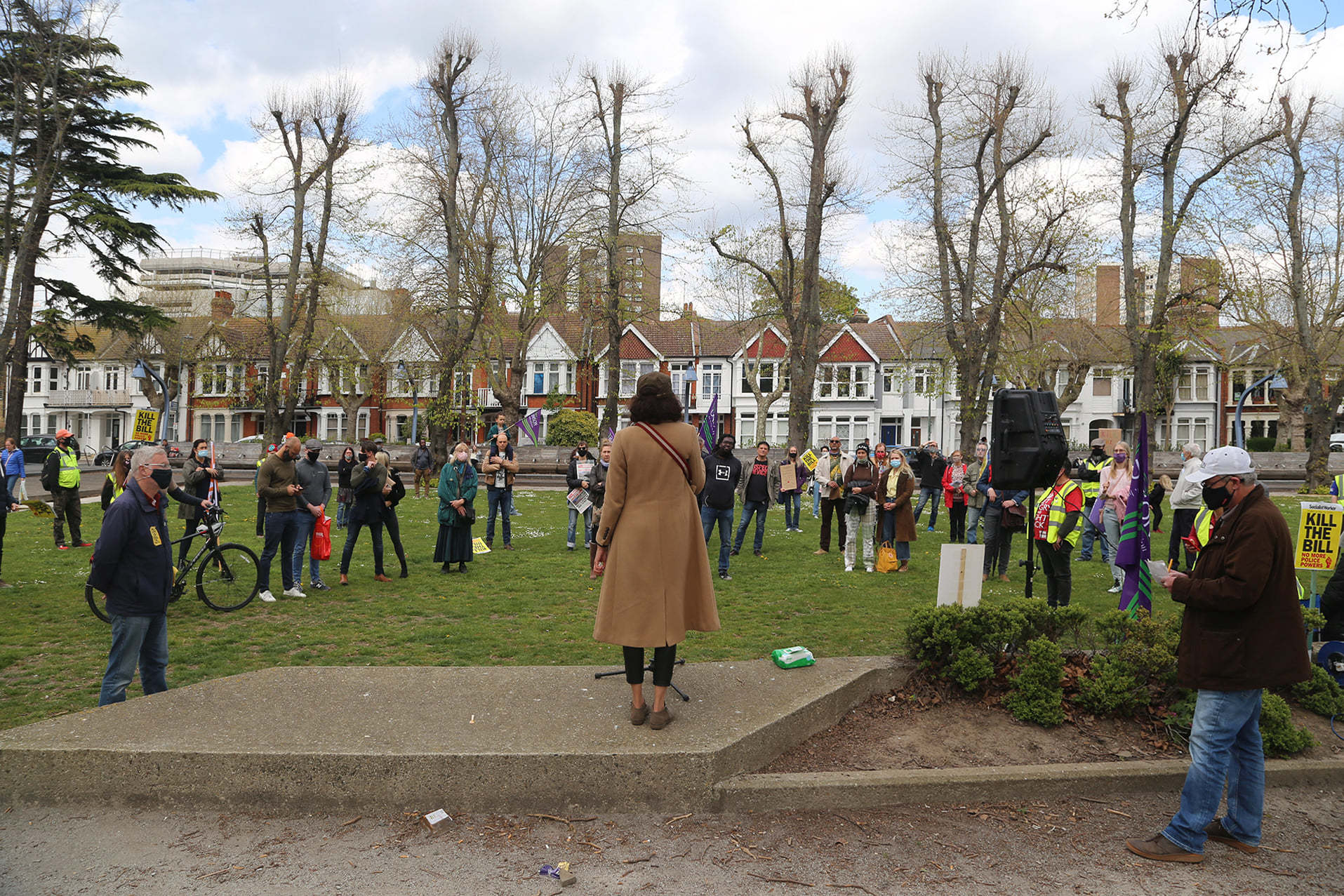 Rally - the protestors in Warrior Square, Southend