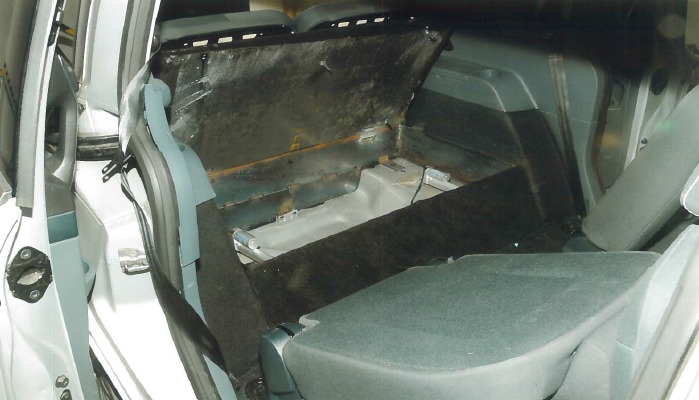 The hidden compartment for drugs in Steven Hayes car