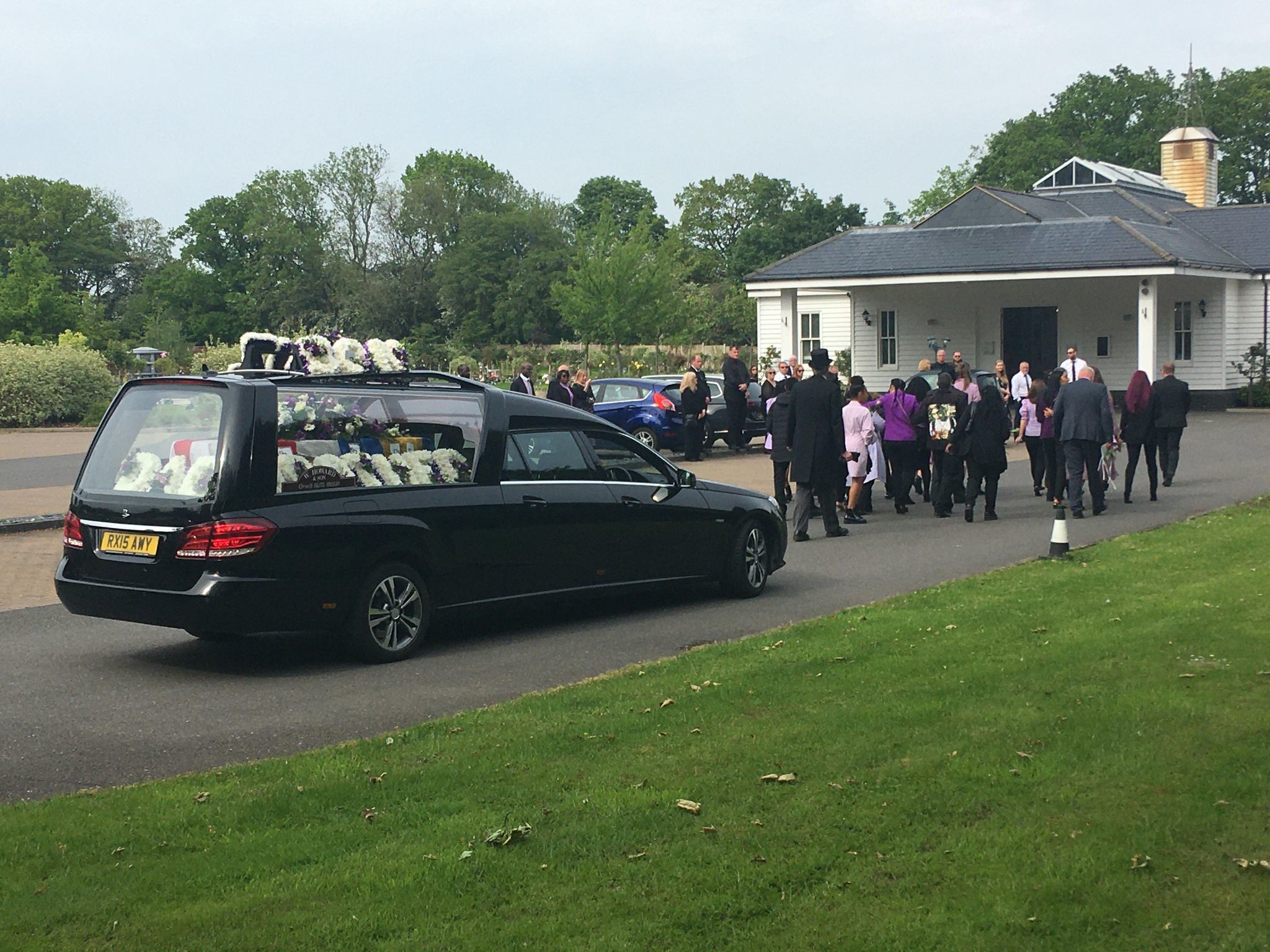 The funeral procession for James Gibbons, who was killed in Laindon on May 2