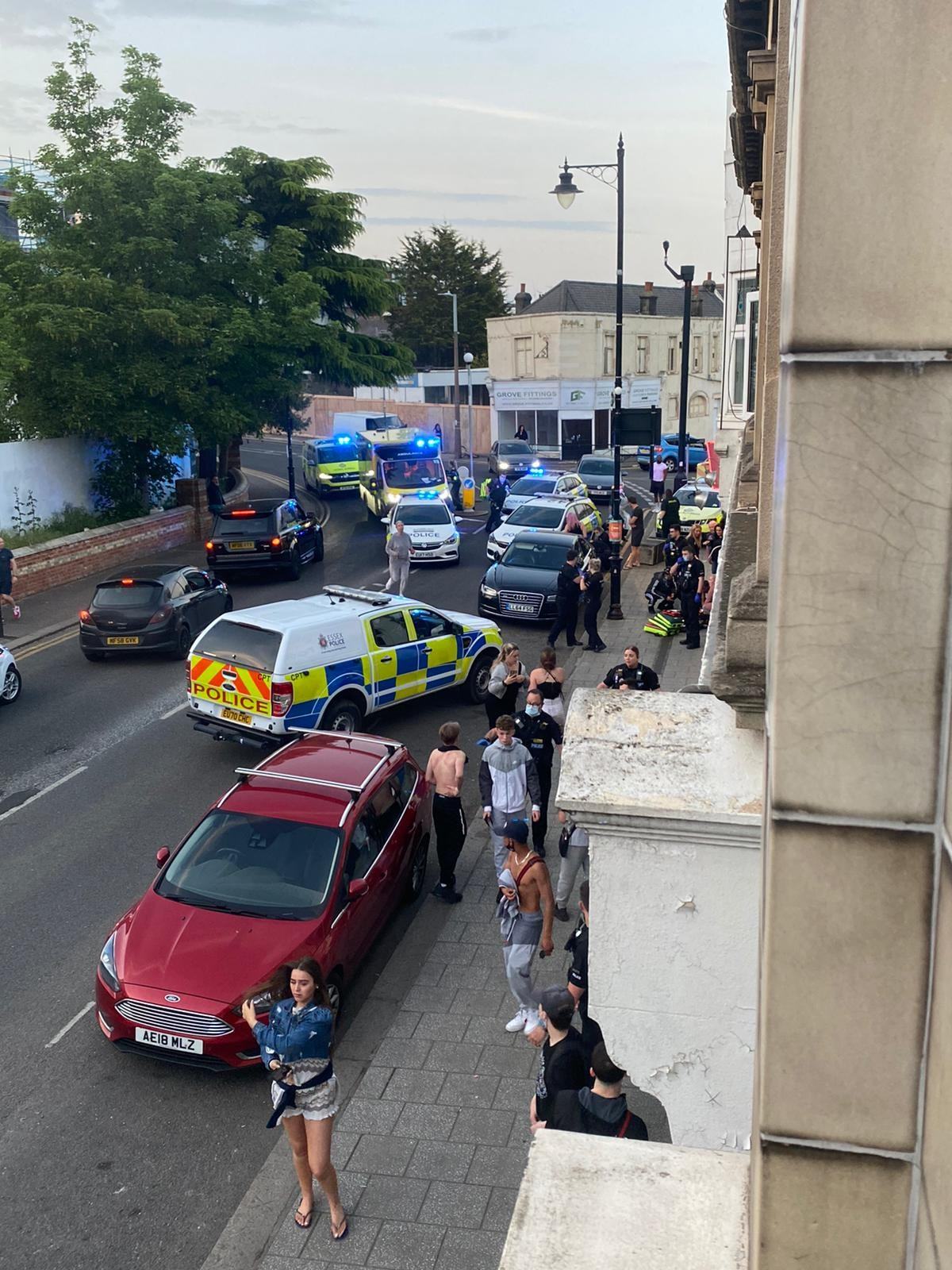 Attack - A large police presence descended on The Broadway in Leigh on Thursday night 