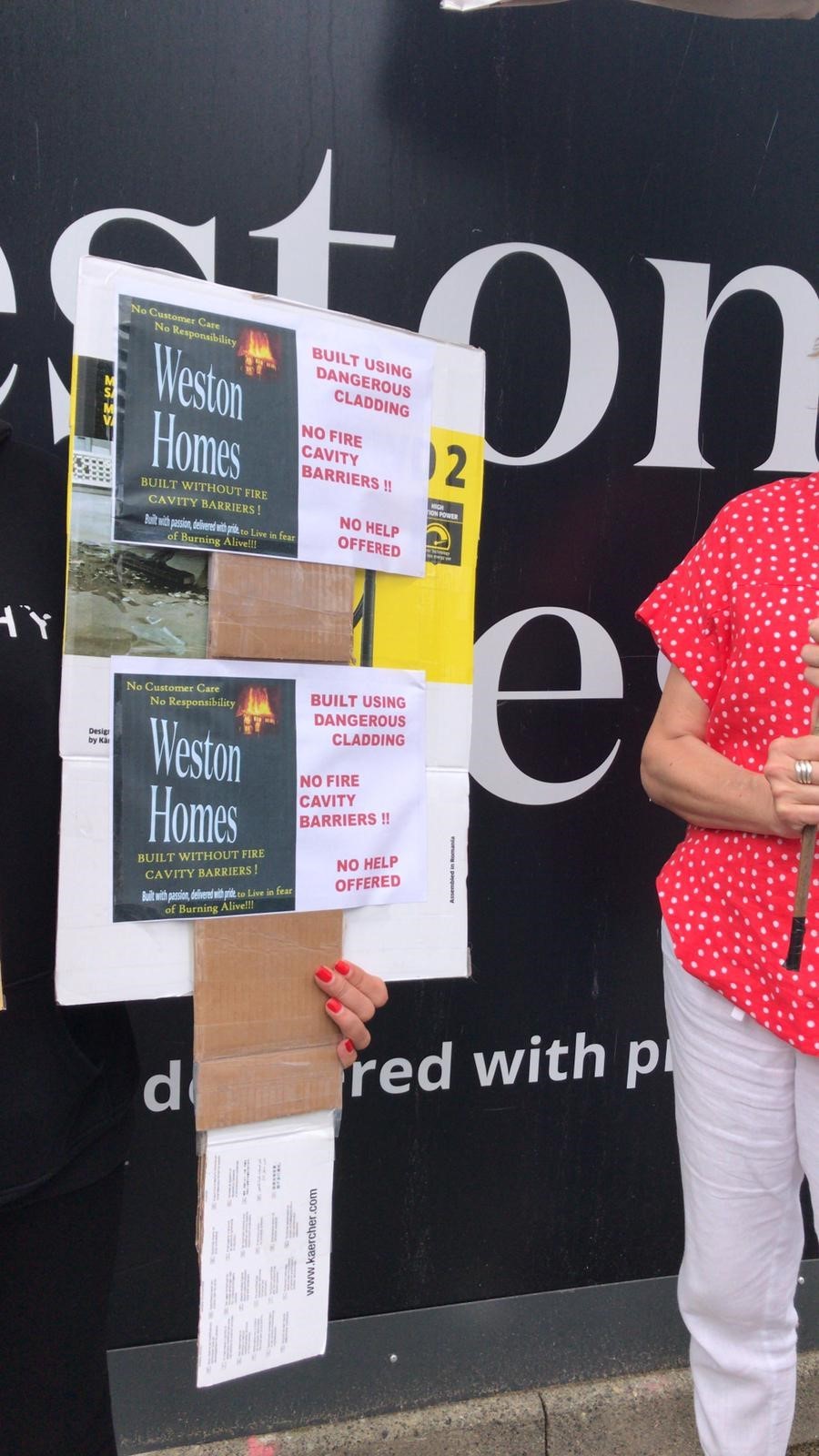 Protest - Members of the public including Basildon resident Jane Randle against Weston Homes