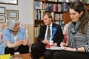 Pro life supporters – Anne Widdecombe and David Amess speak to Echo reporter Katy Islip