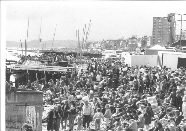 Echo: Popular event - thousands of people headed to the seafront to catch a glimpse of the Southend Airshow in 1988