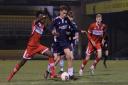 Battling for the ball - Southend United midfielder Jacob Bland