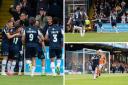 Taking the lead - Shrimpers striker Callum Powell celebrates his goal