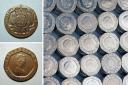 An example of a rare bronze 20p coin