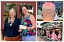 Turn the town pink - trustee Chrissy Nicholls and Esther Taylor