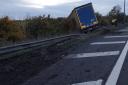 Incident - Lorry 'careered down grass verge' after driver fell asleep