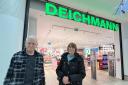 Thrilled - Shoppers on the newly refurbished Deichmann, Eastgate Shopping Centre, Basildon store