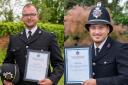 Officers: Ben Herbert and Nigel McDermott with their commendations