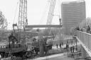 Cranes - the new footbridge on Southend Ring Road is constructed in May 1967