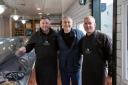 Owners Graham Osborne and Andrew Lawrence welcomed chef Michel Roux (centre) to Leigh.