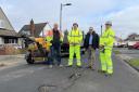 Taking action - Kevin Buck with a pothole repair crew