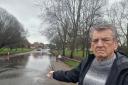 Flooded - Berechurch councillor Dave Harris points out the issue in Queen Elizabeth Way