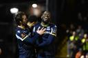 Matchwinner - Wes Fonguck (right) celebrates scoring for Southend United