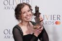 Amy Trigg in the press room after being presented with the Best Actress in a Supporting Role In a Musical award at the Olivier Awards at the Royal Albert Hall