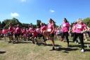 Pink - runners preparing for the Race For Life