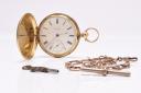 A Robert Roskells 18 carat gold hunter pocket watch which sold for £1,350