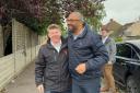 Former Watford MP Dean Russell and Home Secretary James Cleverly at the start of Mr Russell's campaign.