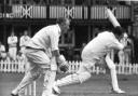Behind the stumps — Trevor Bailey playing cricket around 1980
