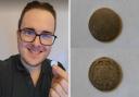 Happy - Oliver Evans with his coin