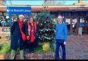 Westcliff Library - Westborough councillors Aston Line, Anne Jones and Kevin Robinson  donating and decorating their annual Christmas tree