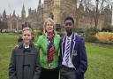 Newly elected Children's Prime Minister Clark Dearson met with Southend West MP Anna Firth and outgoing Children's PM Harry Acheampong on Abingdon Green.