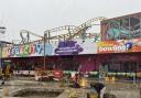 Hard Work - Building continues in chilly conditions for Adventure Island's new drop tower