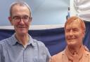 Tribute - Andrew Lilley with his sculpture ahead of casting