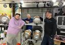 Friends Tom Ryan and Chris Barrow teamed up with semi-retired brewer Mark Dane (centre) to open a brewery, where they will host an Easter beer festival.