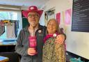 Good cause - councillor worked alongside volunteer Paul Meredith during her turn at the Rayleigh pop-up charity shop.