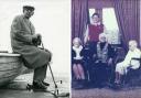 Titanic survivors - Gus Cohen from Southend (left) and Mike Davies pictured with Eva Hart and two other Titanic survivors (right)