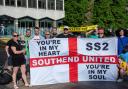 Concerned - Southend United fans outside the Civic Centre