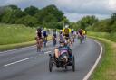 Cyclists going through the Essex countryside at Ford RideLondon