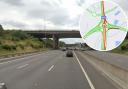 Traffic delays - an image of the M25 and an inset image of the traffic control map