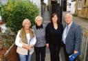 Carol Ashley, Dorean Martin, and Sue Wicks, with  councillor Peter Ashley