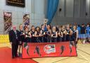 Champions – the Southend Swifts under-16 girls team lift the title
