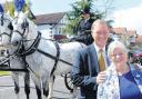 Anne and Sir David campaign in horse and carriage