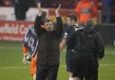 Phil Brown applauds the fans after Saturday's 2-2 draw at Sheffield United