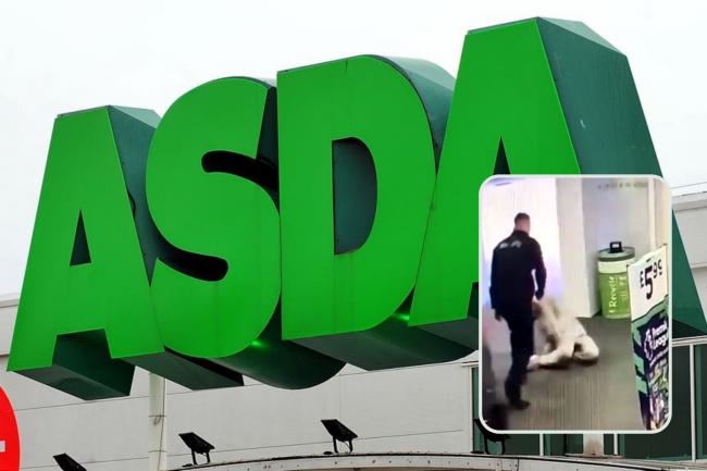 'Asda security guard knocks out man' in viral footage as police issue statement. (PA/Twitter/Canva)