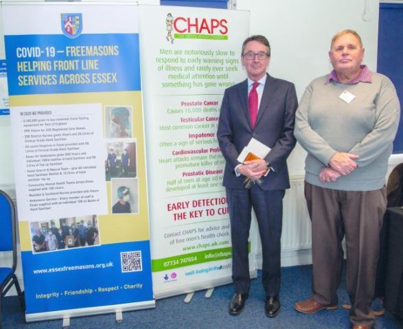 Checks - Paul Tarrant, Provincial Grand Master for Essex, and Gary Hostler, Provincial Almoner at this years Mens Health Day at Essex County Cricket Ground
