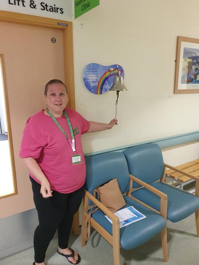Breast cancer journey - Helen Adams rings the recovery bell