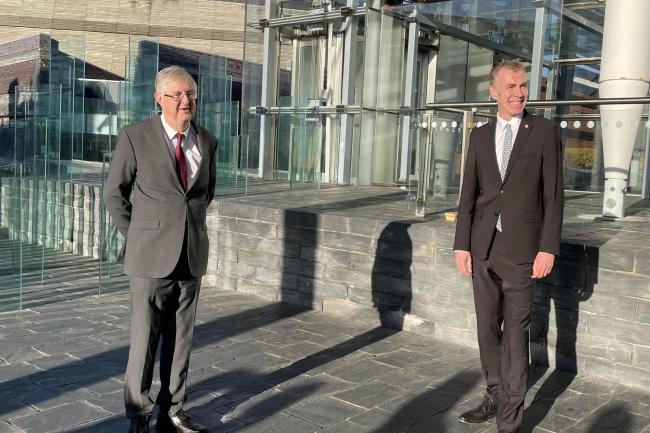 First Minister of Wales Mark Drakeford and Plaid Cymru leader Adam Price